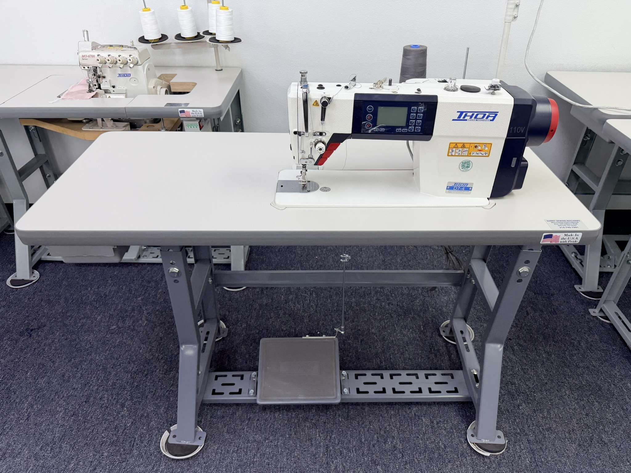 THOR D7-4 Automatic Single-Needle Lockstitch Sewing Machine Call For Price 214-749-7991.