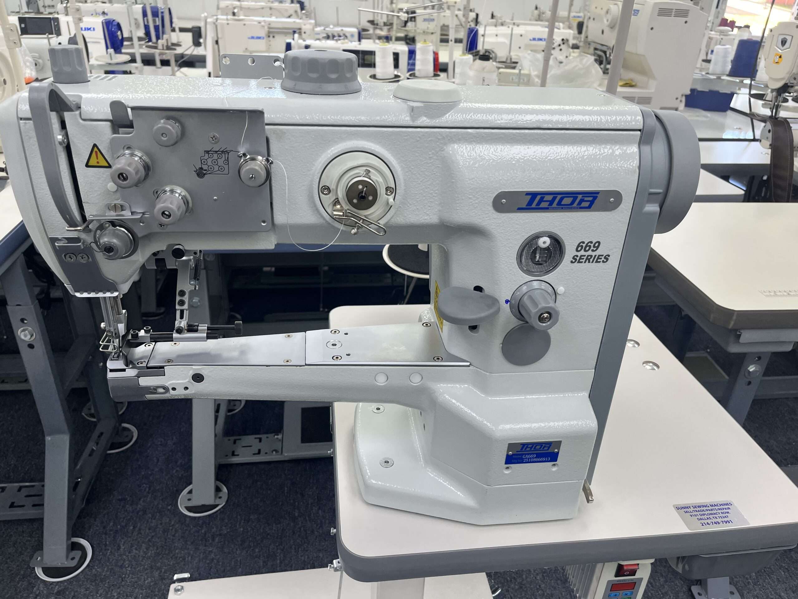 THOR GA669 Compound Feed Single Needle Walking Foot Sewing Machine. Call For Price at 214-749-7991.
